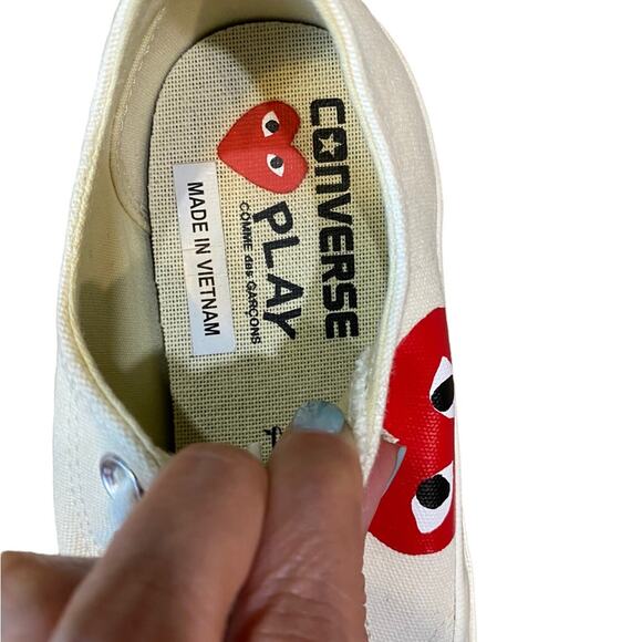 Converse All Star COMME DES GARÇONS PLAY Hidden Heart Low Top Sneaker Sz 8 NWOT - Picture 8 of 13